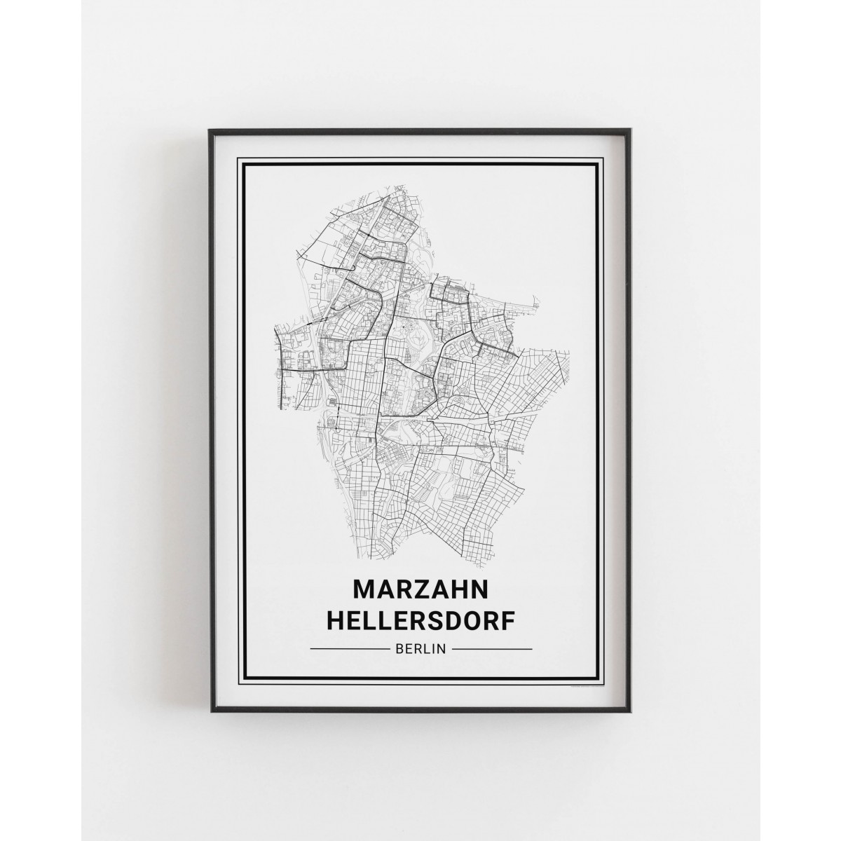 BERLIN Marzahn Hellersdorf Poster Stadtplan