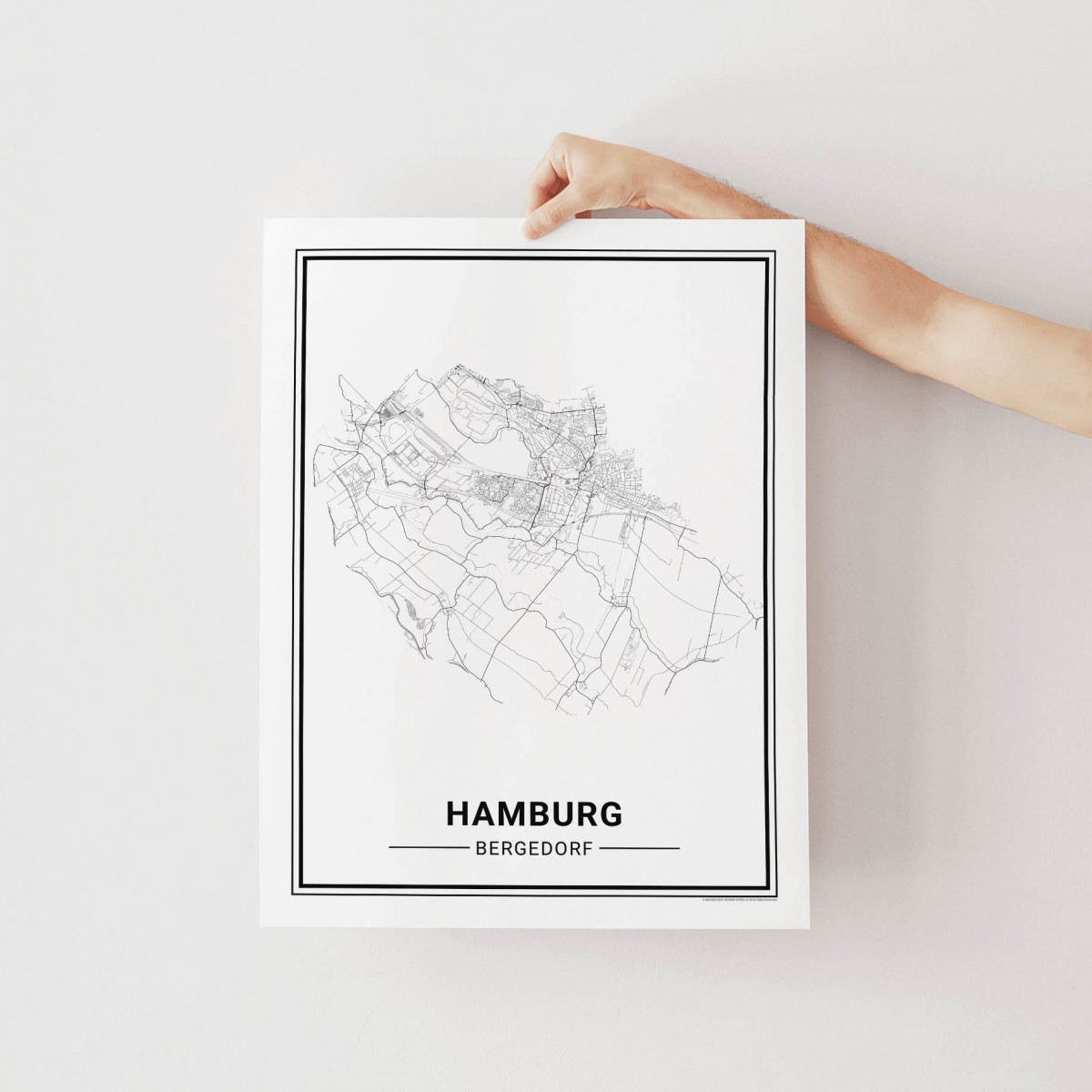 HAMBURG Bergedorf Poster Stadtplan von Skanemarie