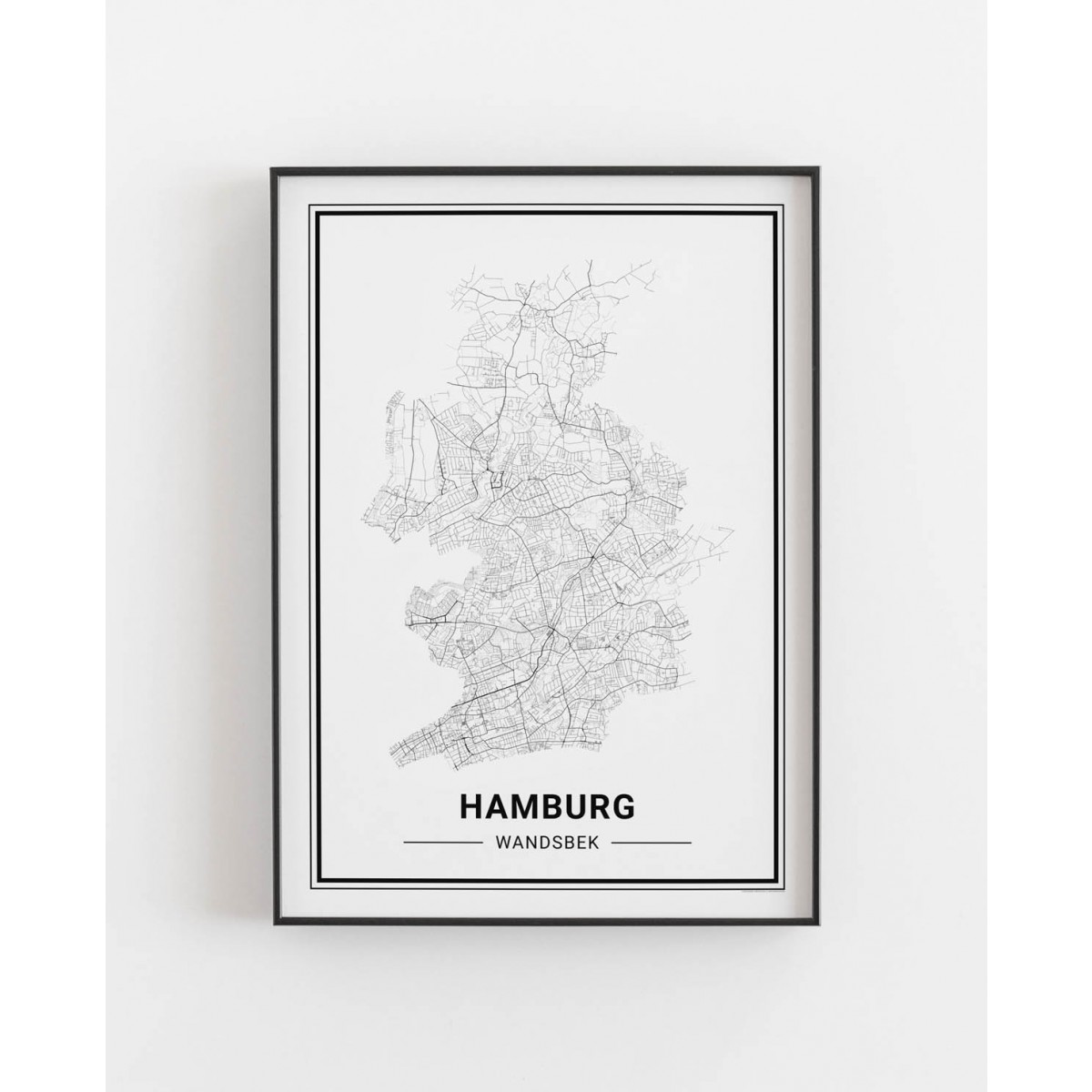 HAMBURG Wandsbek Poster Stadtplan