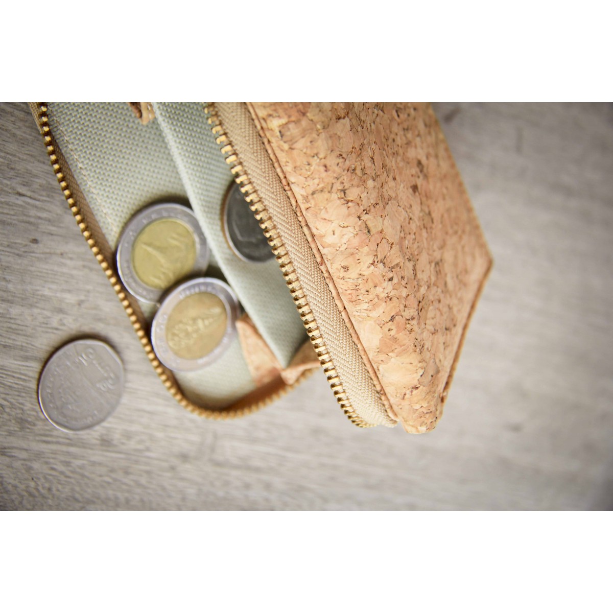 Handgefertigte dreifache Geldbörse, Portemonnaie aus Kork, einmalige Geschenke, Geldbeutel Damen/ Herren, Brieftasche mit Kartenfächern