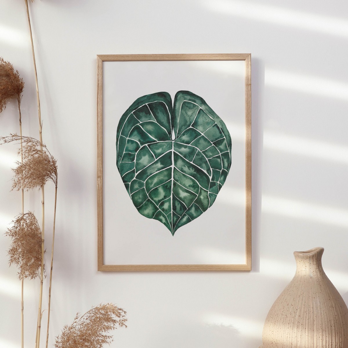 Paperlandscape | Aquarell Kunstdruck "Anthurium Clarinervium" | Pflanze | Palmblatt |verschiedene Größen