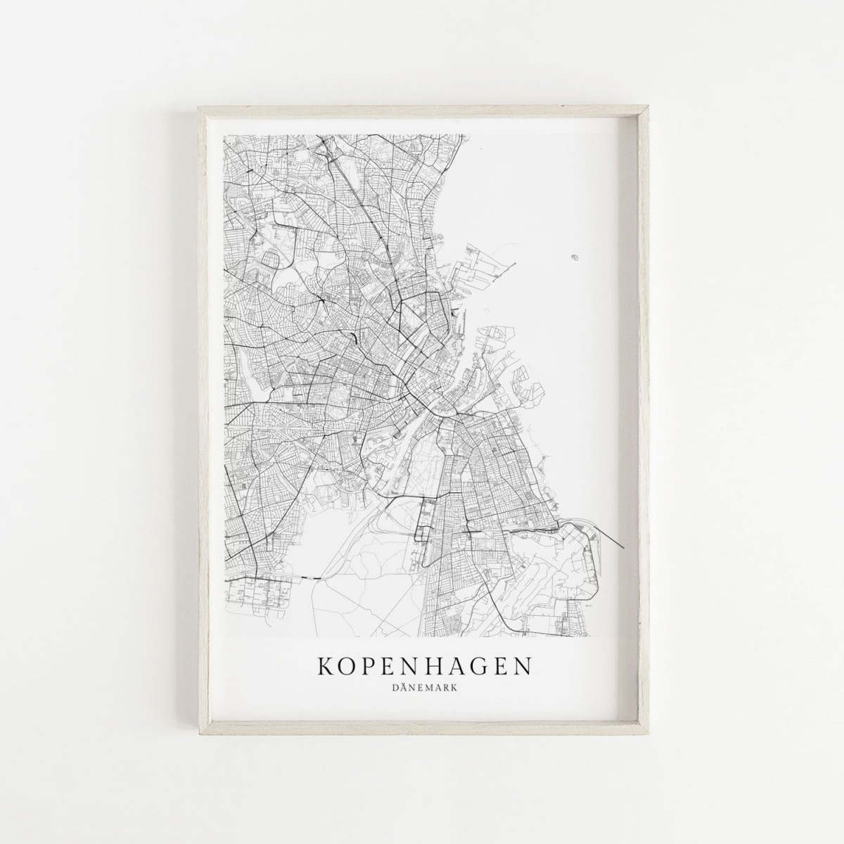 Kopenhagen Karte als hochwertiger Print - Posterdruck im skandinavischen Stil Skanemarie
