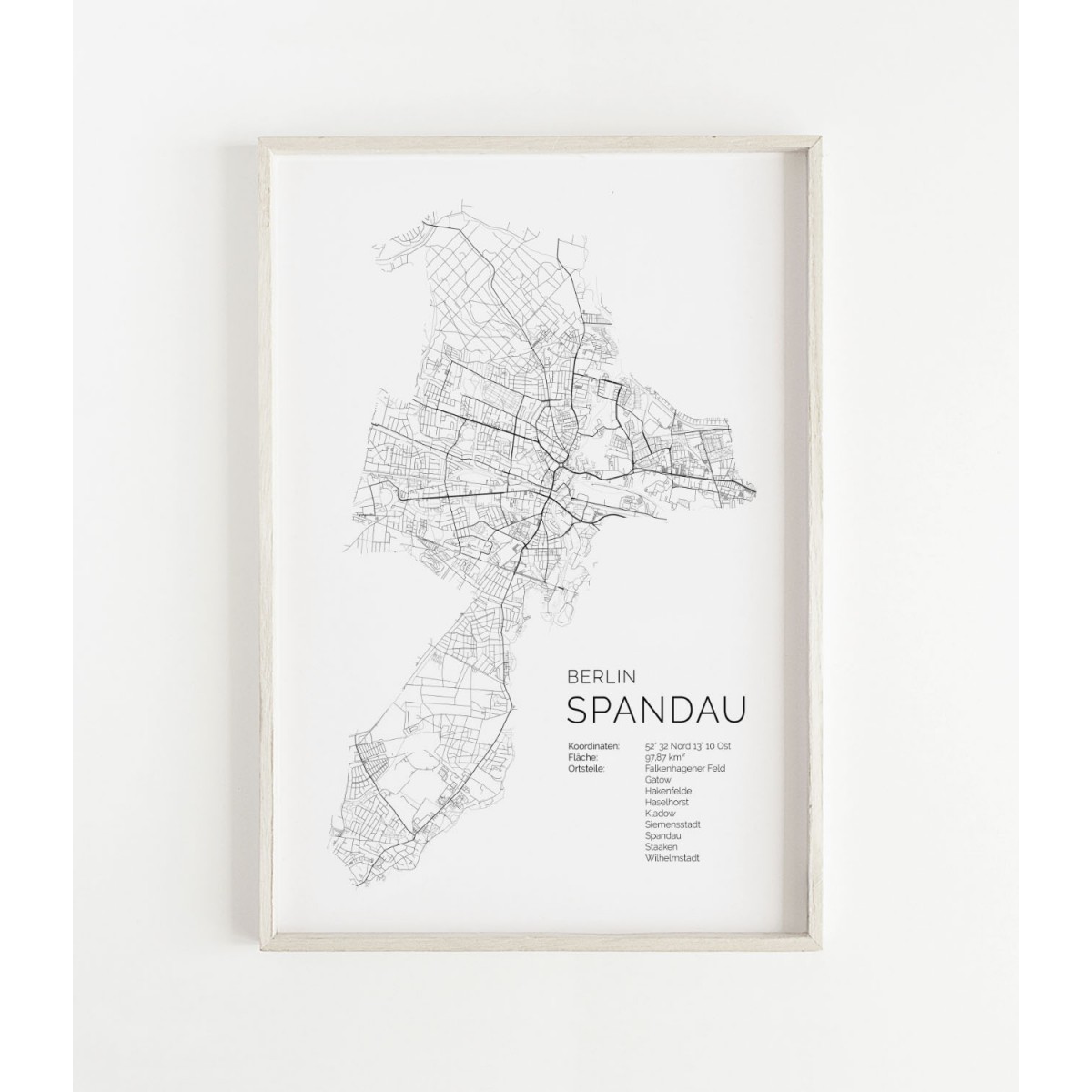 Karte BERLIN SPANDAU als Print im skandinavischen Stil von Skanemarie