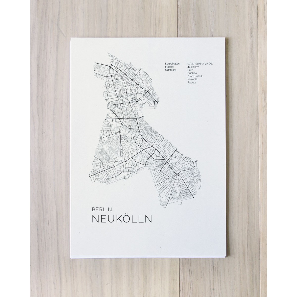 Karte BERLIN NEUKÖLLN als Print im skandinavischen Stil von Skanemarie +++ Geschenkidee zu Weihnachten