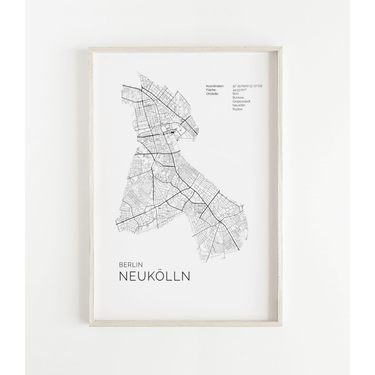 Karte BERLIN NEUKÖLLN als Print im skandinavischen Stil von Skanemarie