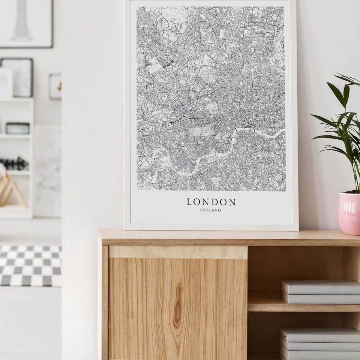 London Karte als hochwertiger Print - Posterdruck im skandinavischen Stil von Skanemarie