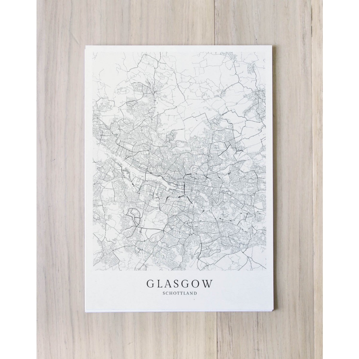 Karte GLASGOW als Print von Skanemarie