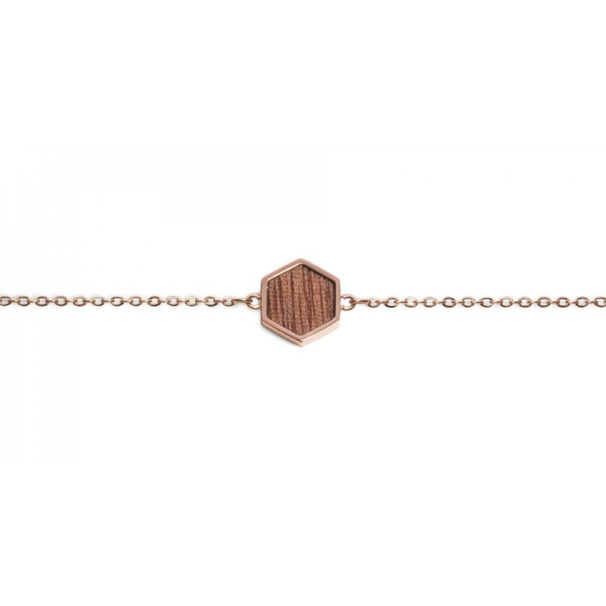 BeWooden Handkette mit Holzdetail - Rea Hexagon Bracelet