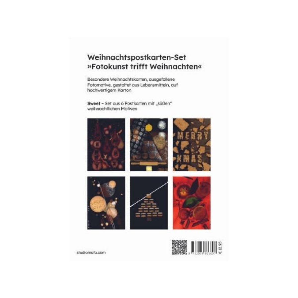 Sweet – Set aus 6 Postkarten mit „süßen“  
weihnachtlichen Motiven
