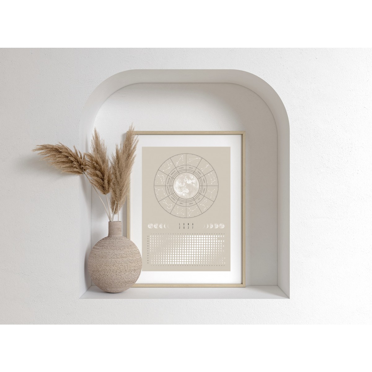 Mondkalender 2027 Poster Beige // ShellyCreates