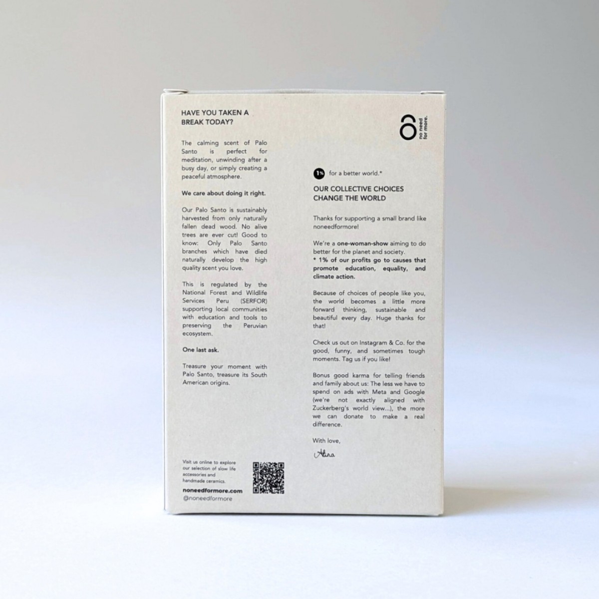 Premium Palo Santo Räucherwerk SERFOR Zertifiziert Nachhaltiger Anbau - noneedformore