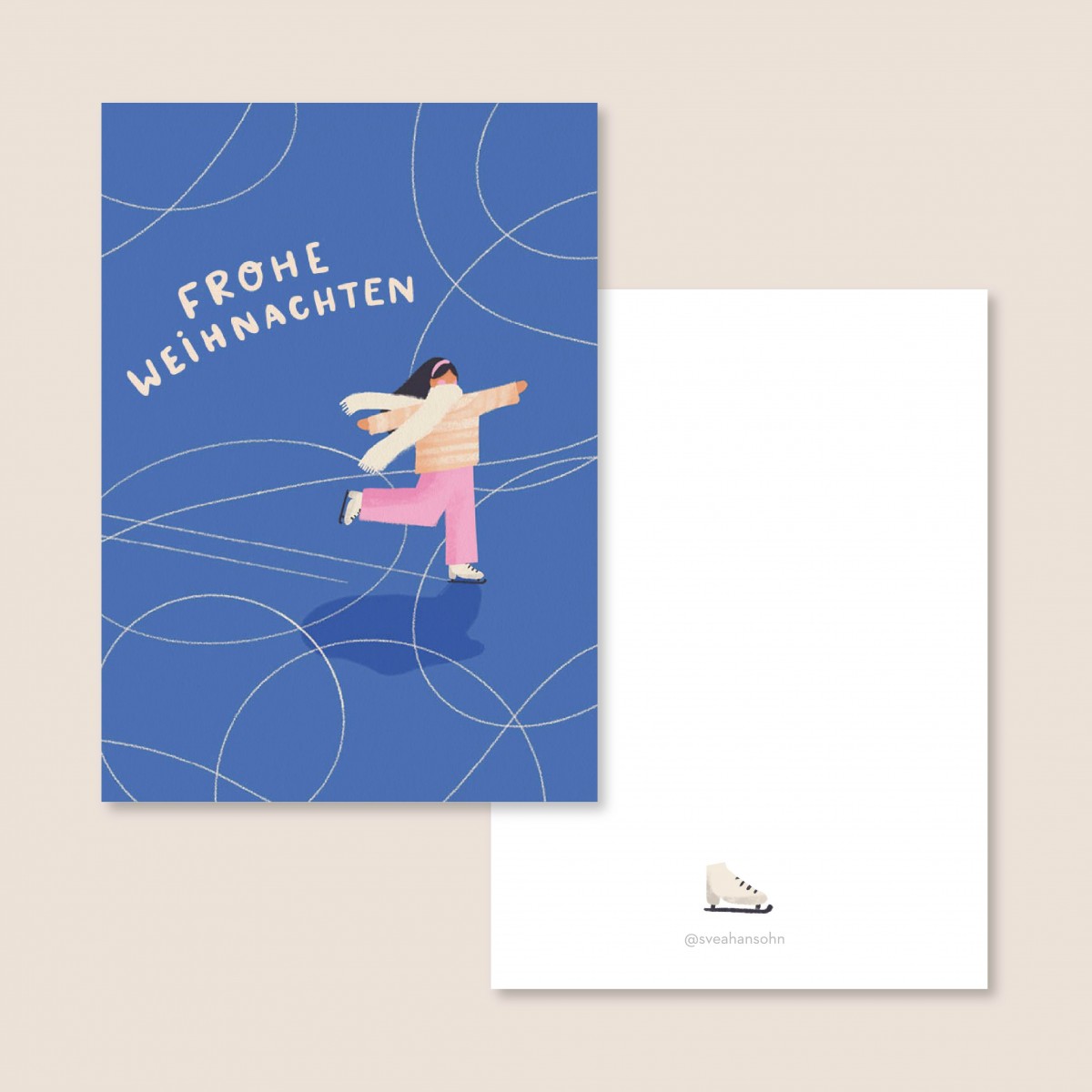 Eisläuferin / Postkarte A6 / Svea Hansohn Illustration