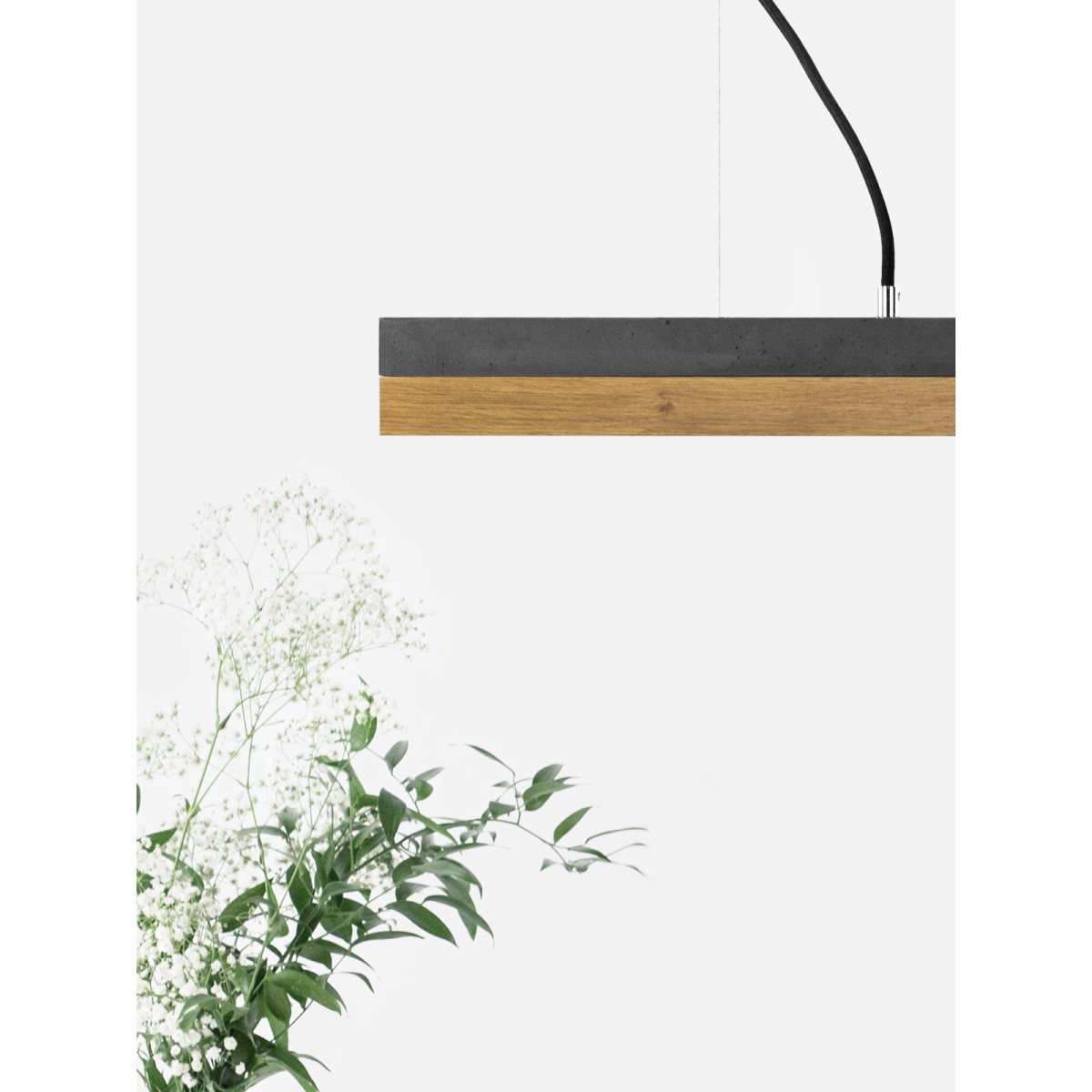 GANTlights - Beton Hängeleuchte [C2]dark/oak Lampe Eichenholz minimalistisch