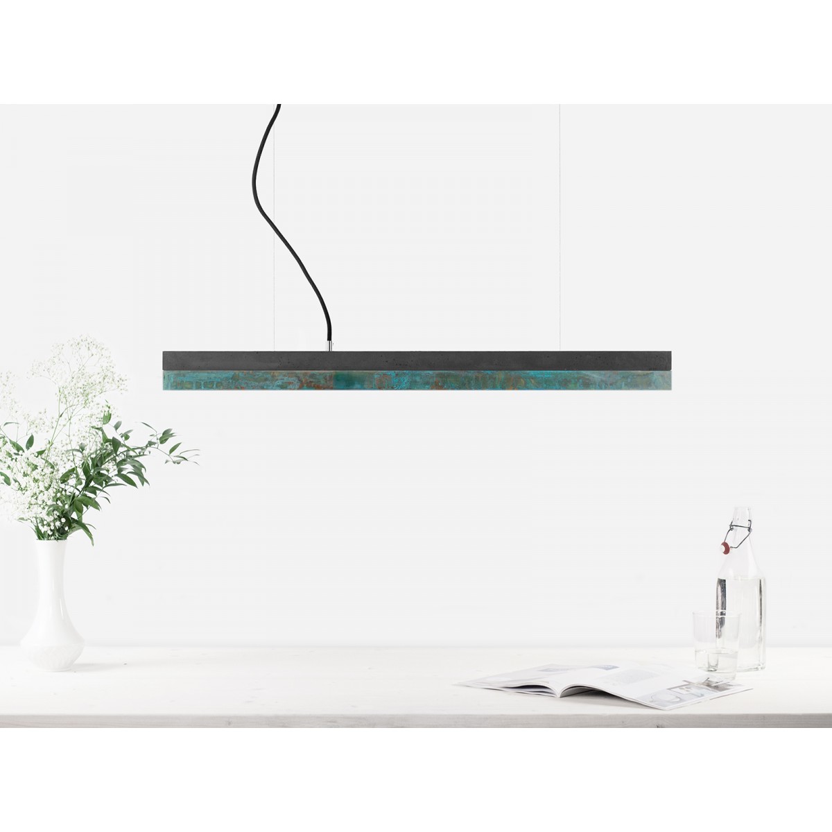 GANTlights - Beton Hängeleuchte [C2]dark/oxid Lampe Oxidiertes Kupfer minimalistisch