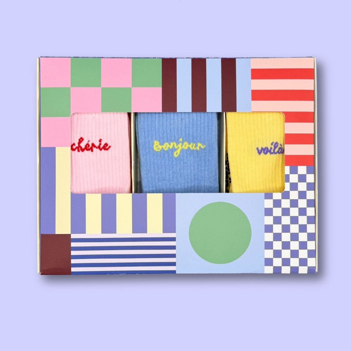 3-PACK SOCKEN CHÉRIE, BONJOUR, VOILÀ - No Bad Days Club