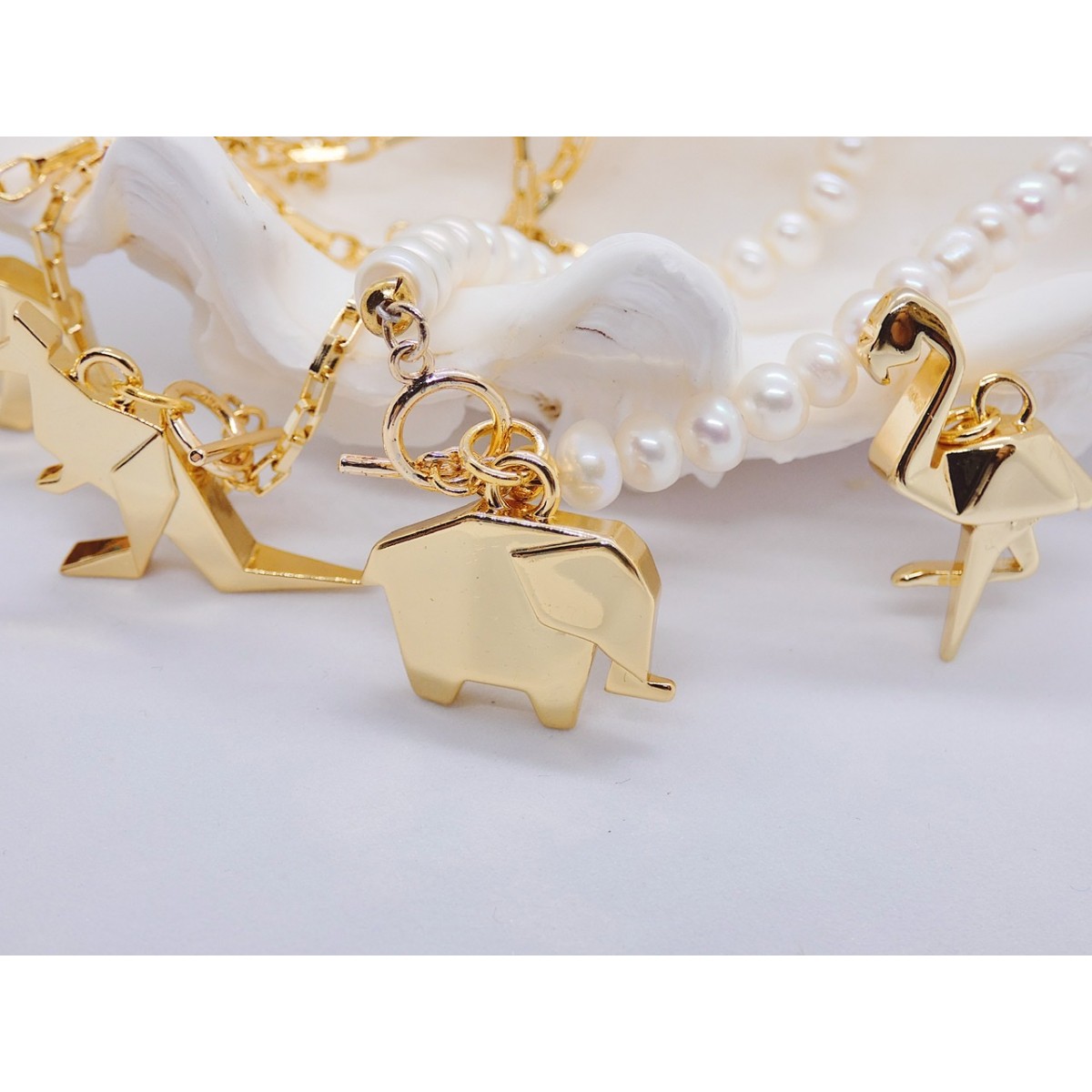 Valerie Chic - Origami 3D Elefant Perlen Kette