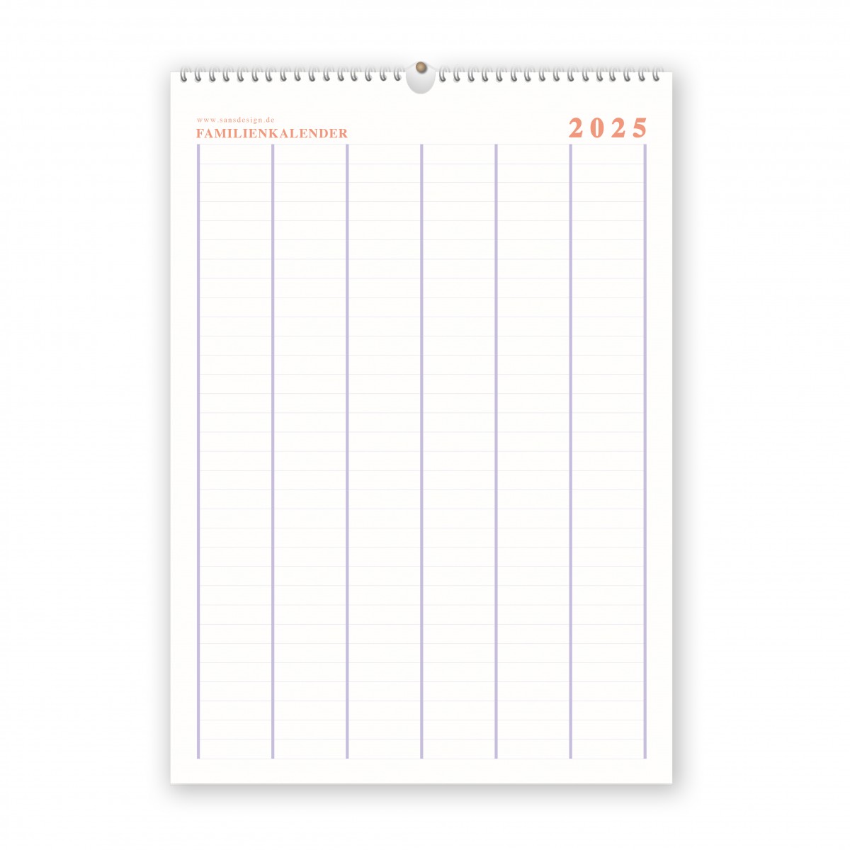 Familienkalender mit 6 Spalten - SANS.