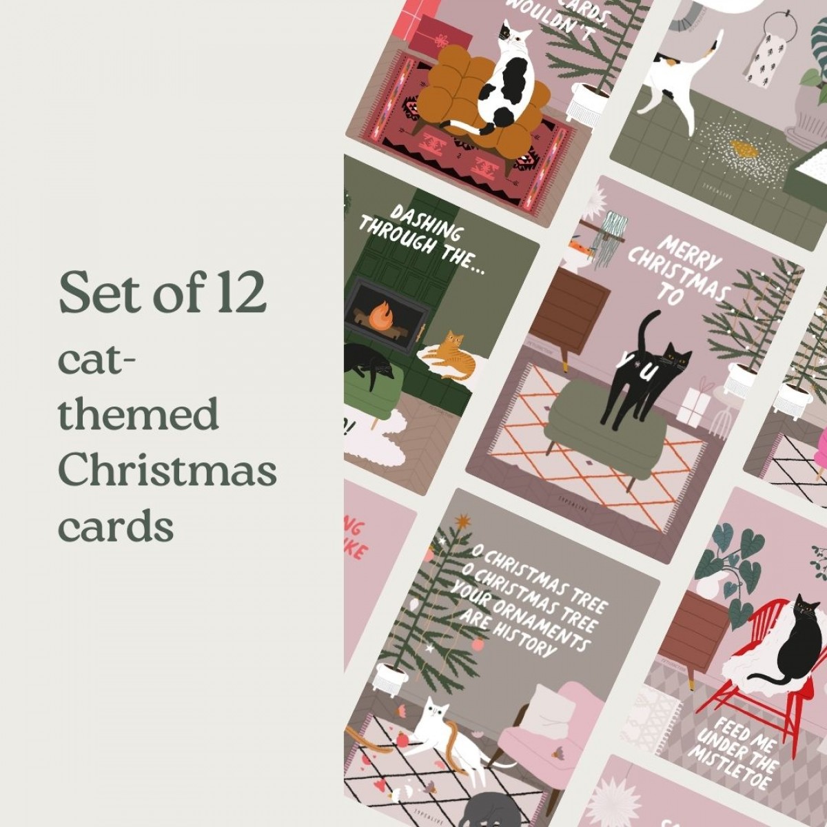 typealive / Weihnachtskarten-Set / 12er SET Petisfaction "Cats"