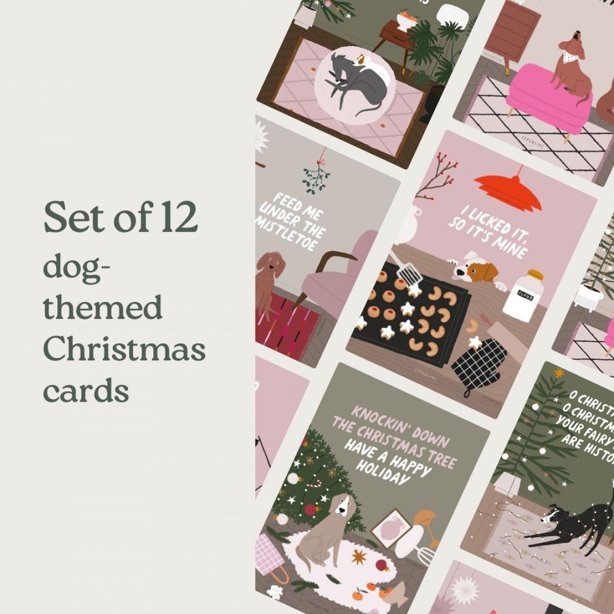 typealive / Weihnachtskarten-Set / 12er SET Petisfaction "Dogs"