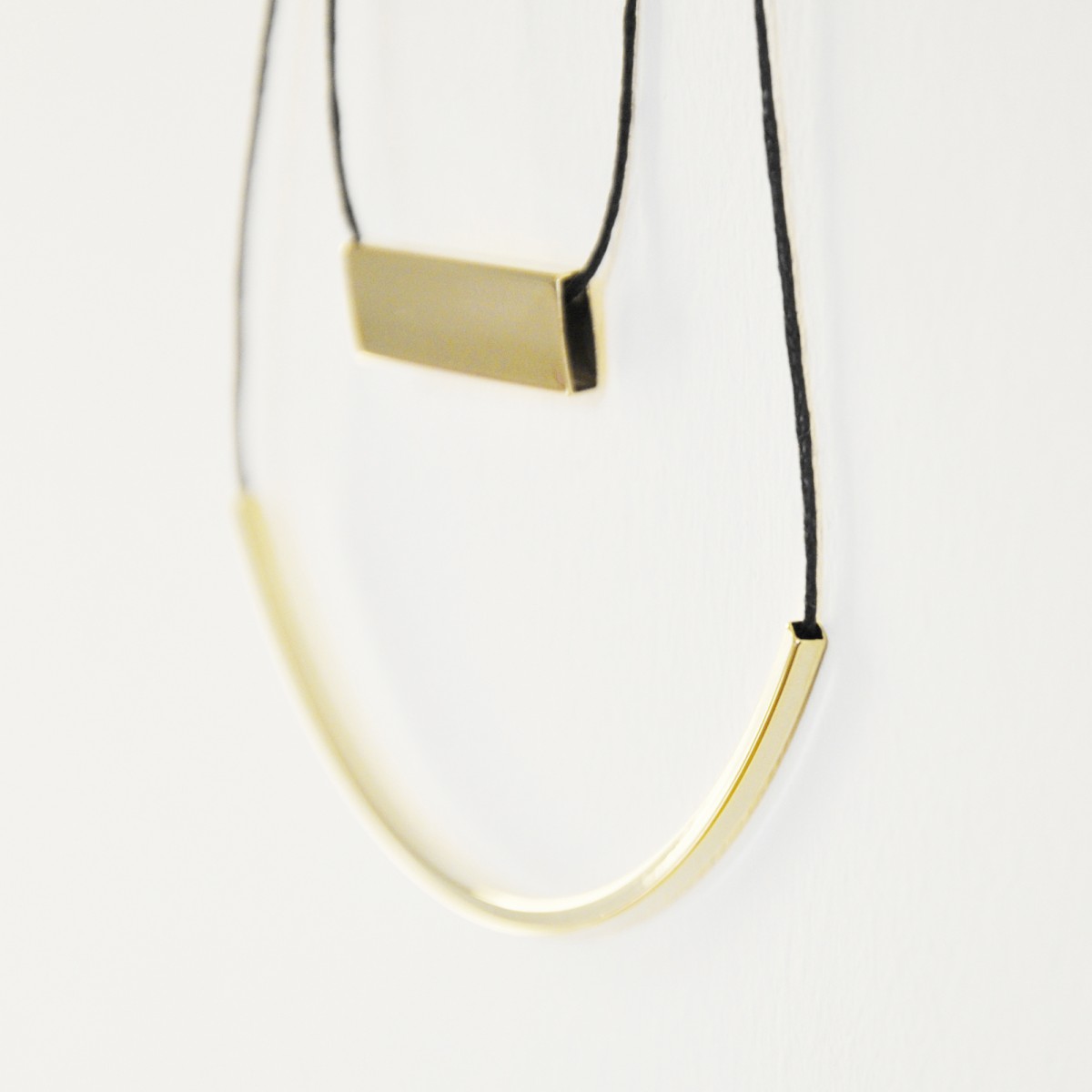 nahili KETTE "square tubes" 14Karat Gelbgold oder Weißgold Anhänger 
