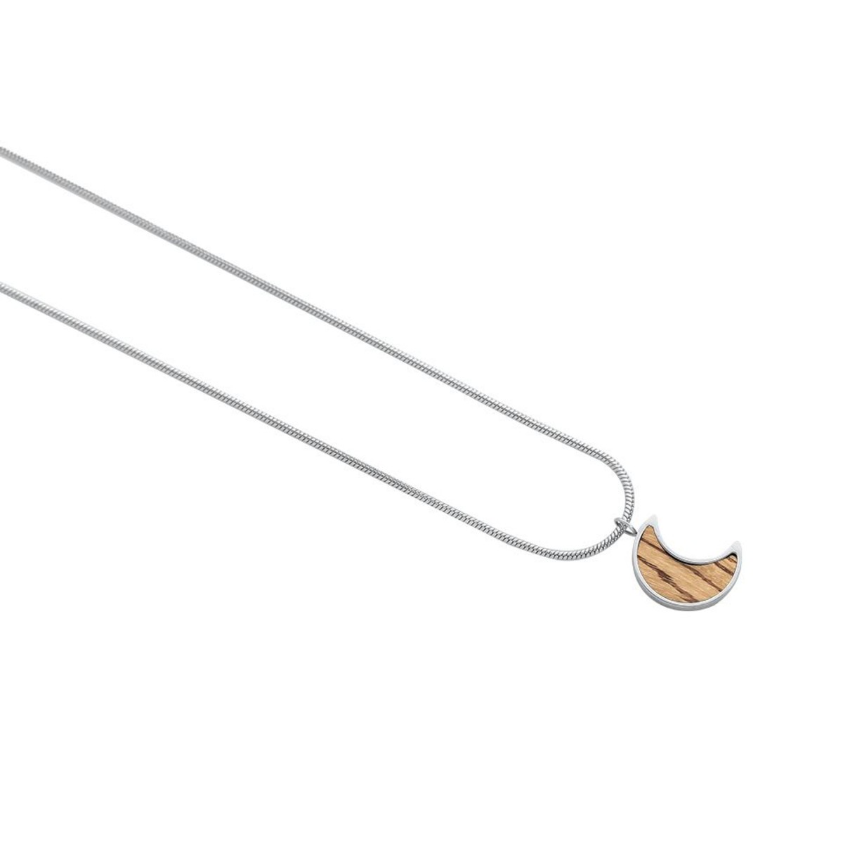 BeWooden Halskette mit Anhänger - Holz Detail - Motiv Halbmond - "Lini Necklace Halfmoon"