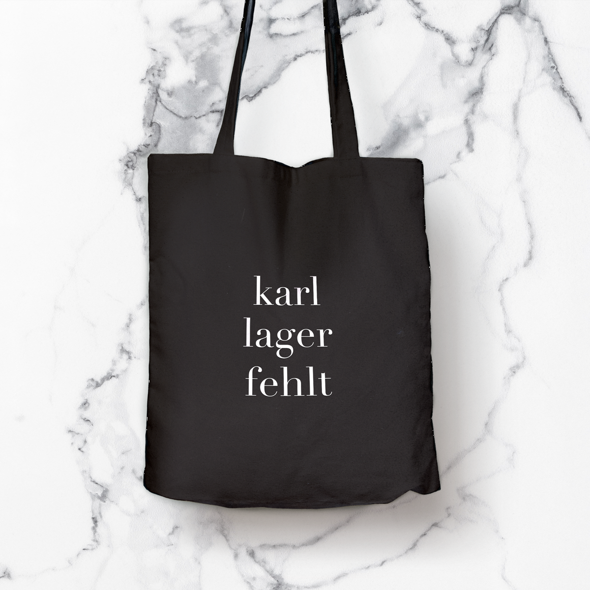 "Karl Lager fehlt" Baumwolltasche