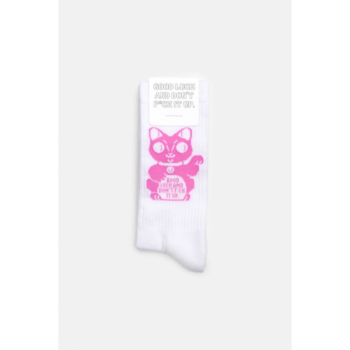 Crew-Socken Lucky Cat in Pink – Brunhilda