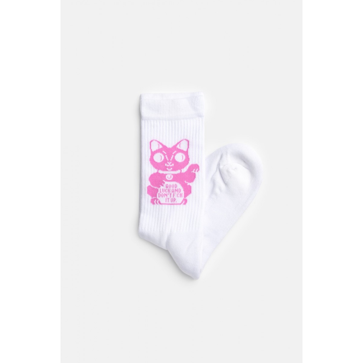 Crew-Socken Lucky Cat in Pink – Brunhilda