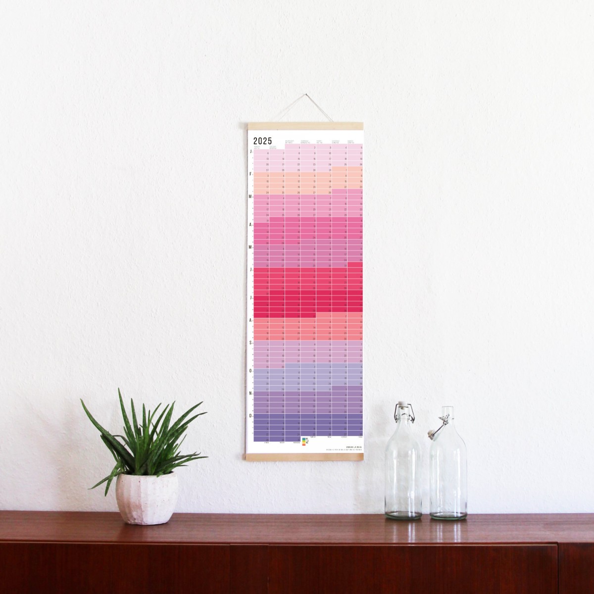 Wandkalender 2025 „Pink-Rosé-Violett“ Jahresplaner | Limited Edition | 100% Recyclingpapier | Deutsch-Englisch