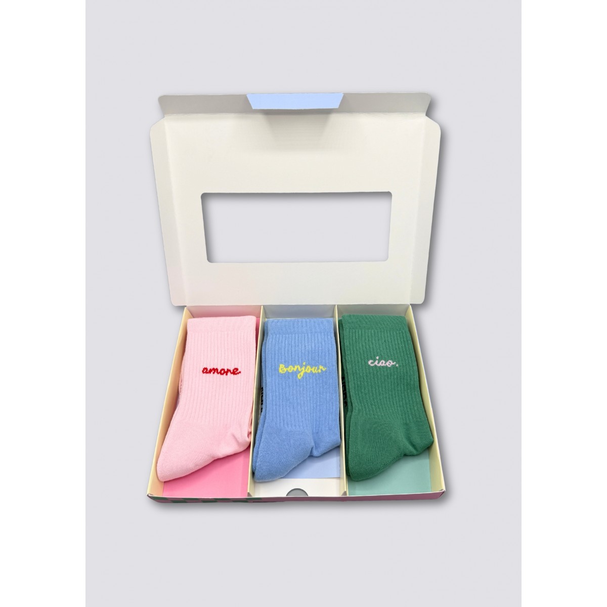 3-PACK SOCKEN AMORE, BONJOUR, CIAO. - No Bad Days