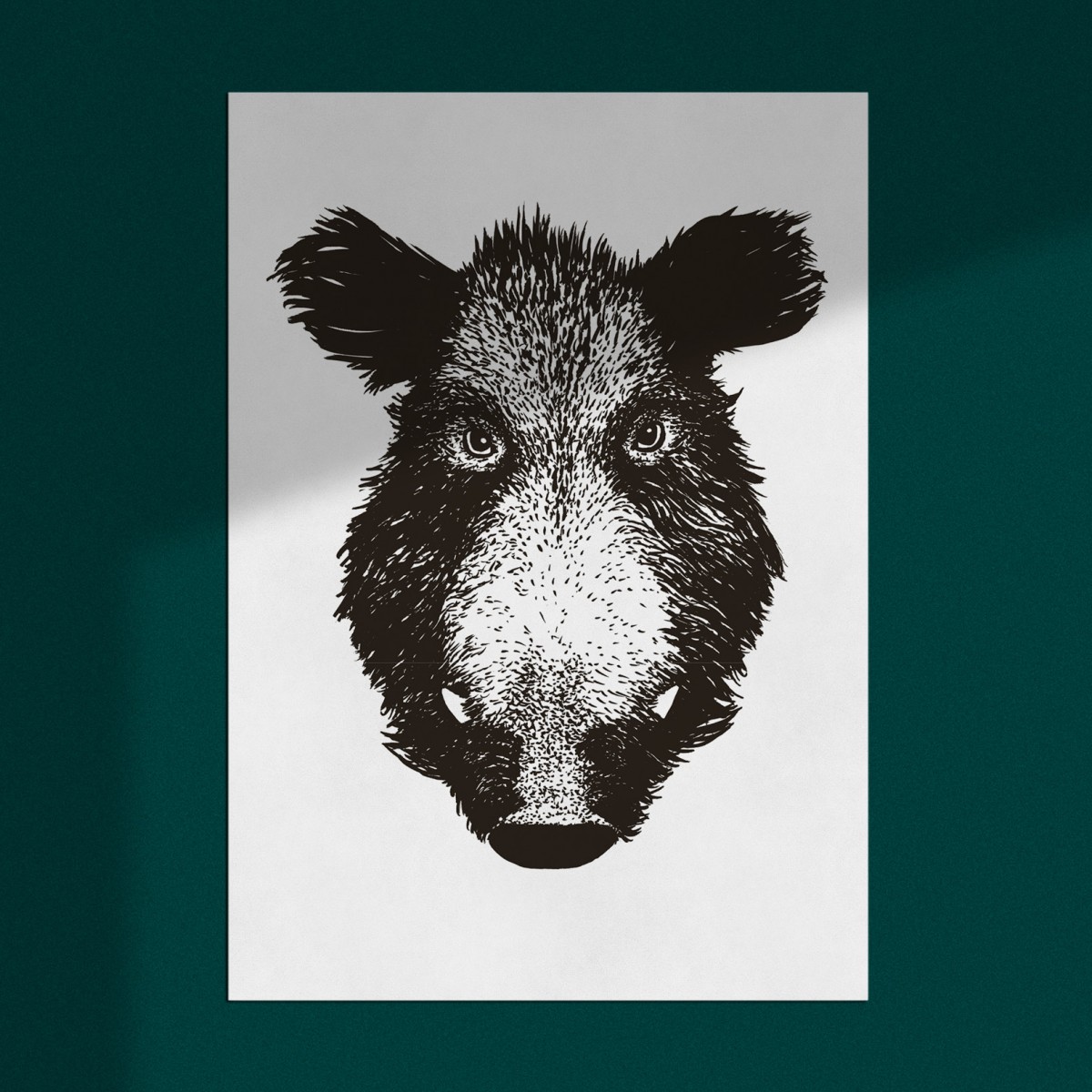 Poster "Wildschwein", Wanddeko, Riso Art Print, A3