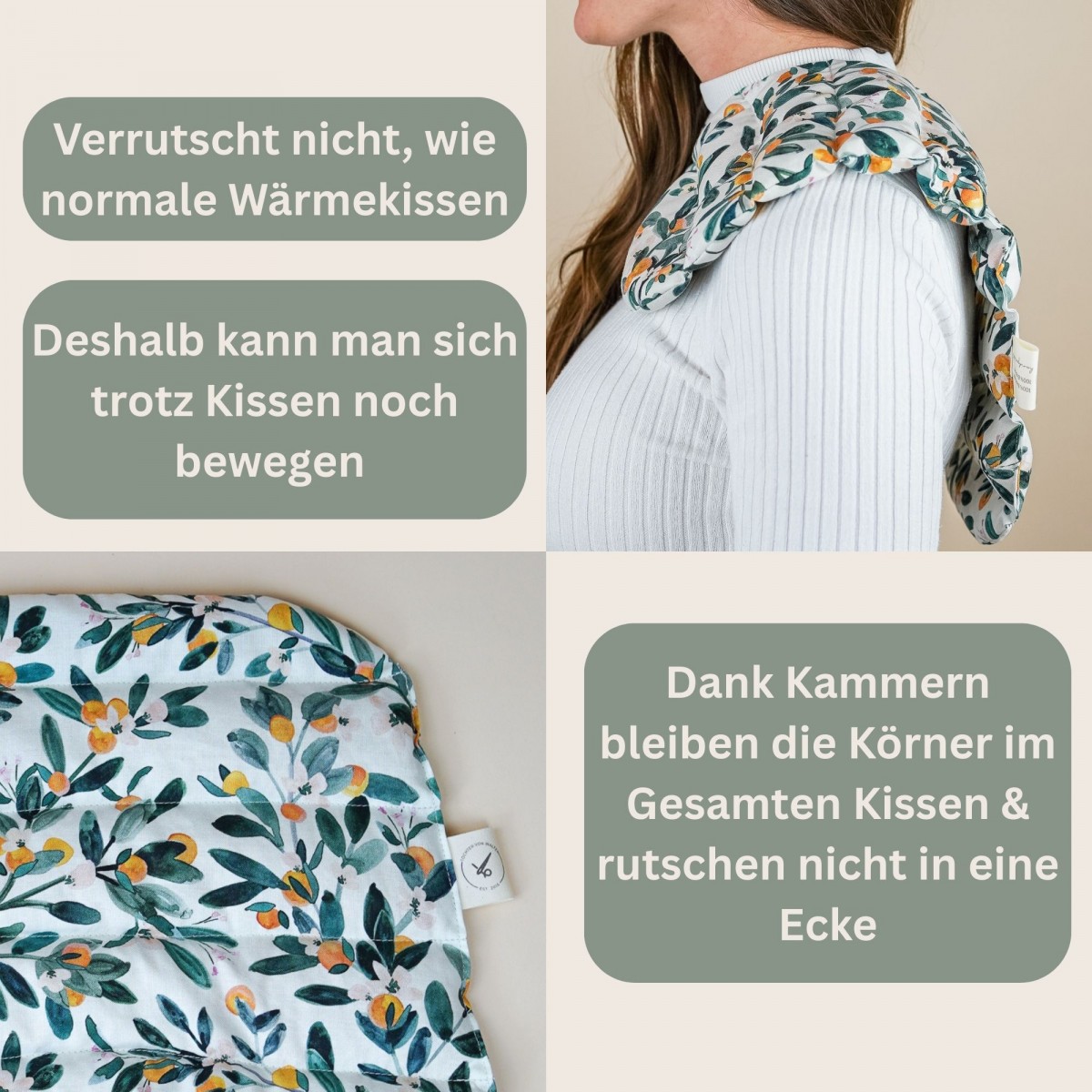 Wärmekissen Schulter Nacken mit Bio-Dinkelkern – Tochter von Walter