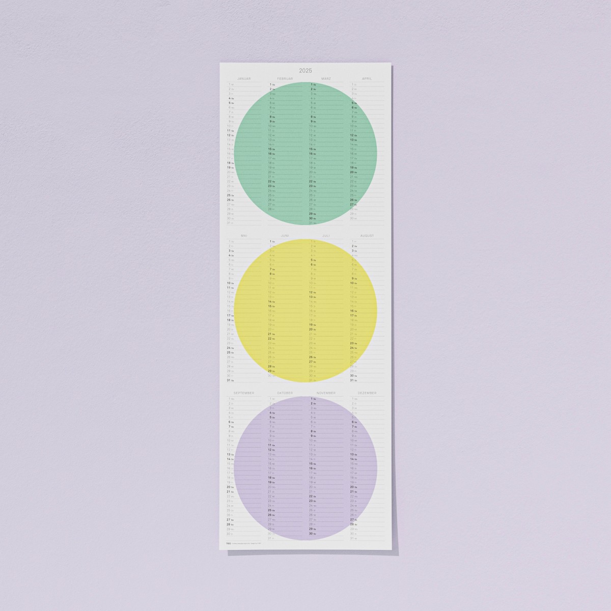 TEO Wandkalender 2025 - Circles