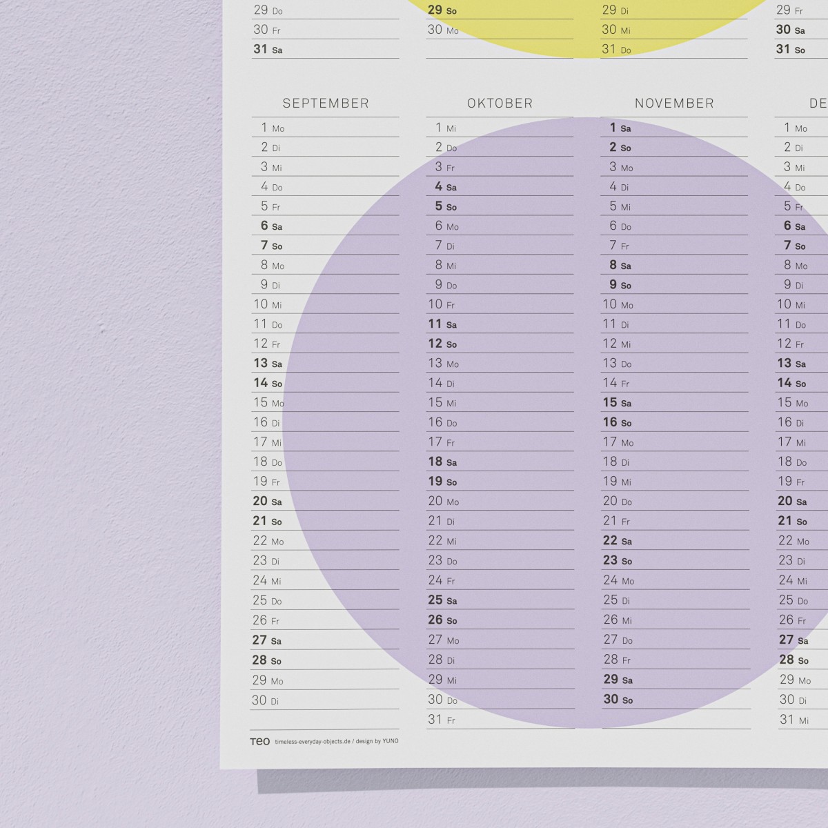 TEO Wandkalender 2025 - Circles