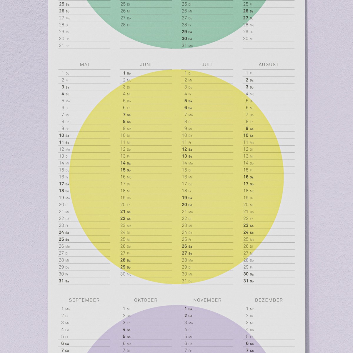 TEO Wandkalender 2025 - Circles