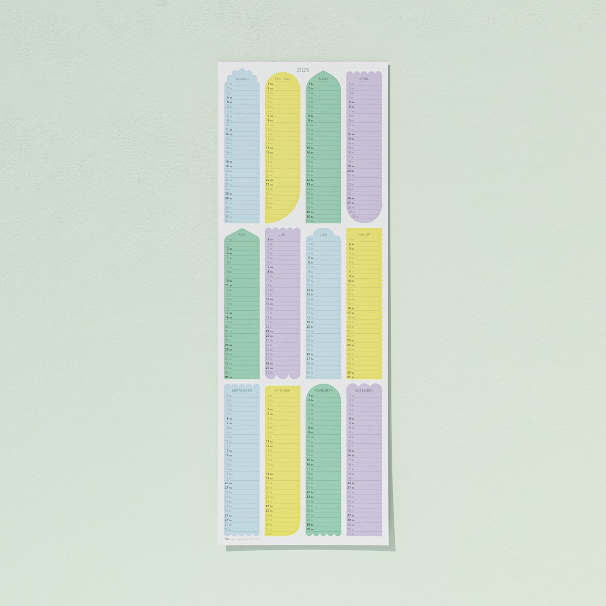 TEO Wandkalender 2025 - Shapes