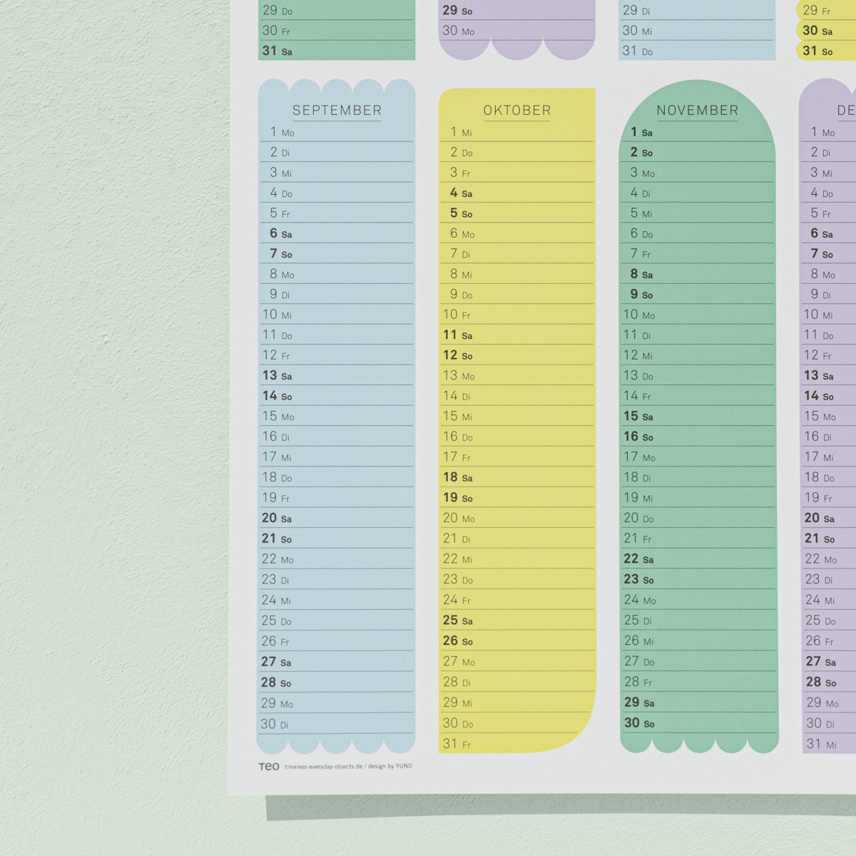 TEO Wandkalender 2025 - Shapes