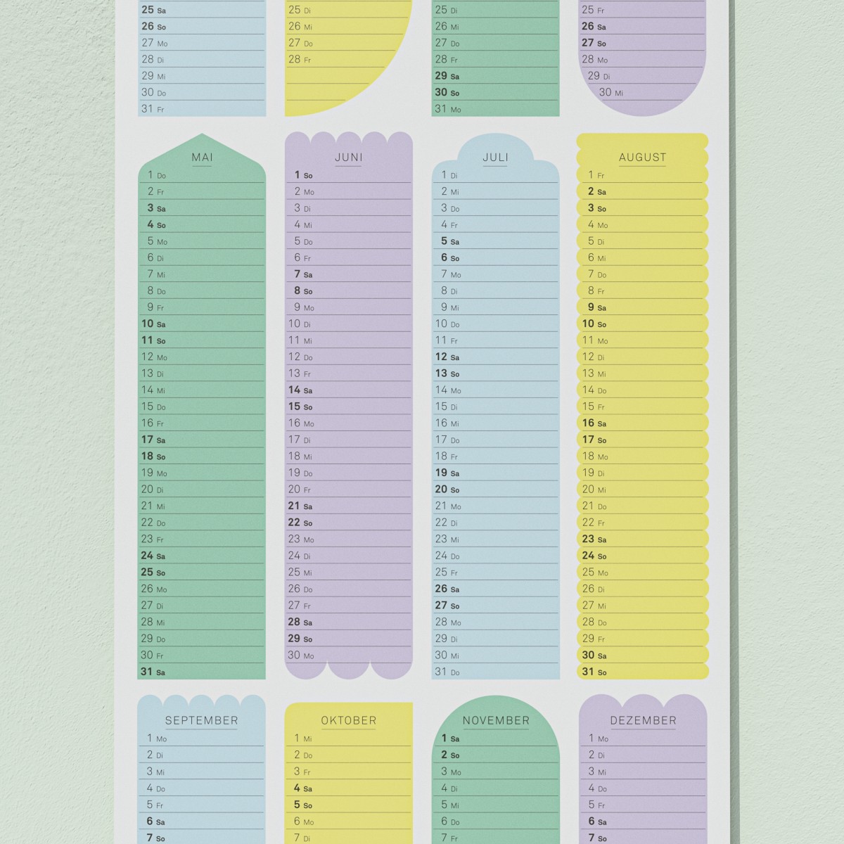TEO Wandkalender 2025 - Shapes