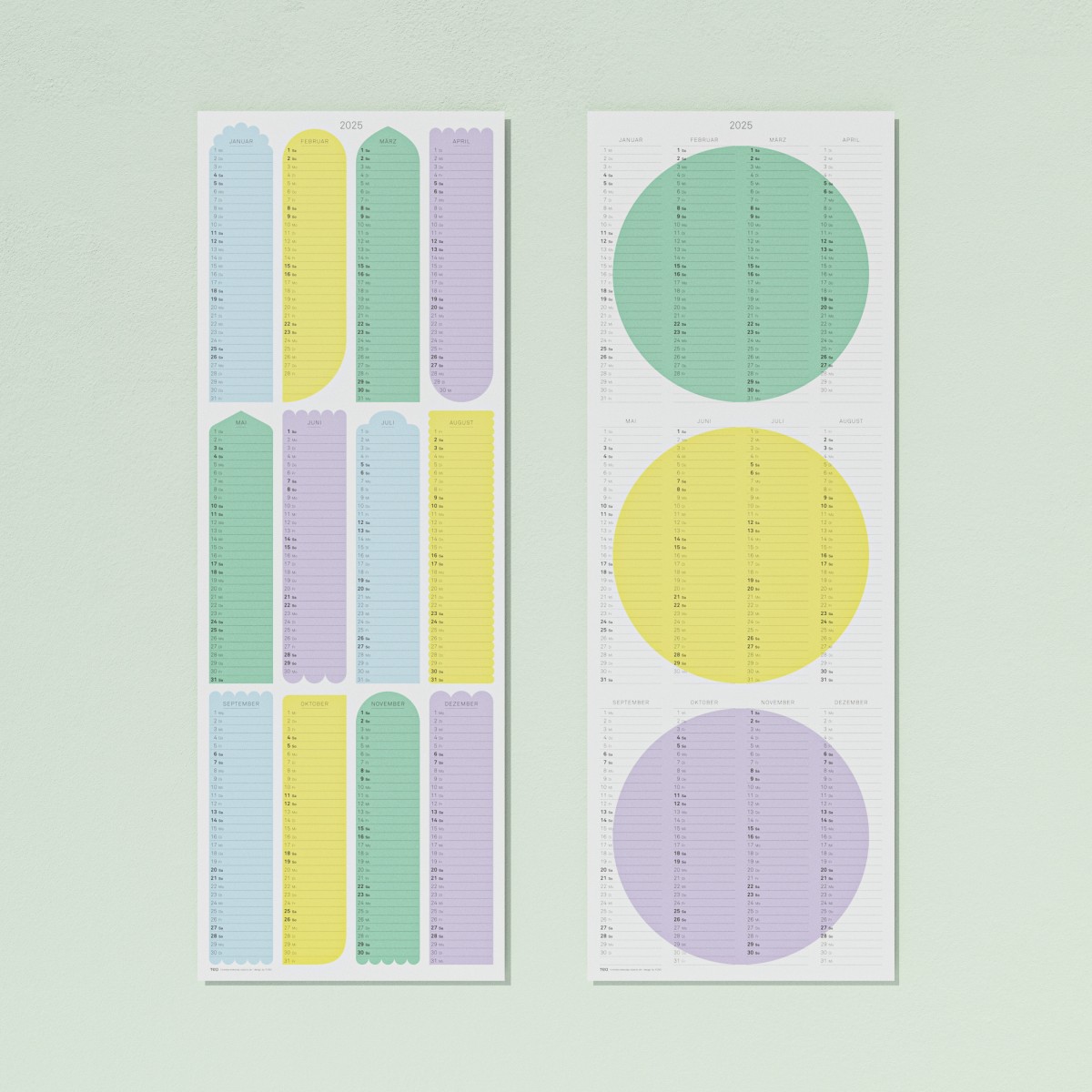 TEO Wandkalender 2025 - Shapes