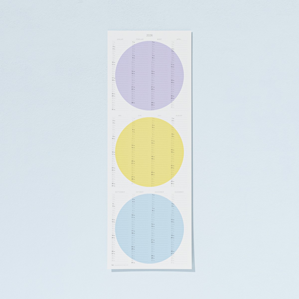 TEO - Wandkalender 2026 - color pop