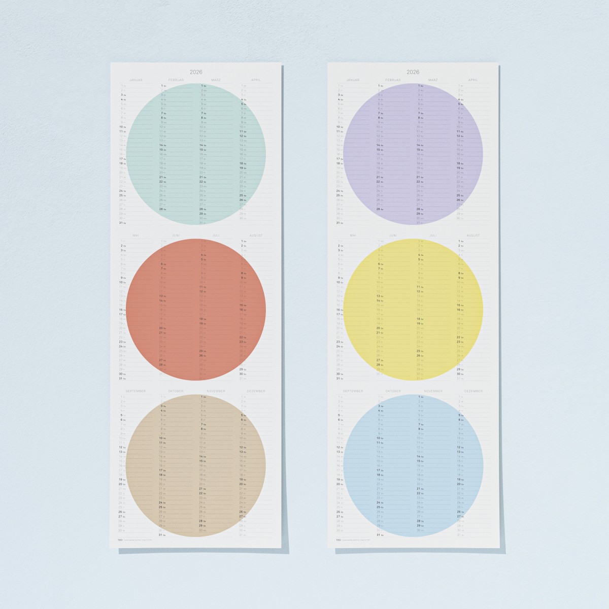 TEO - Wandkalender 2026 - color pop