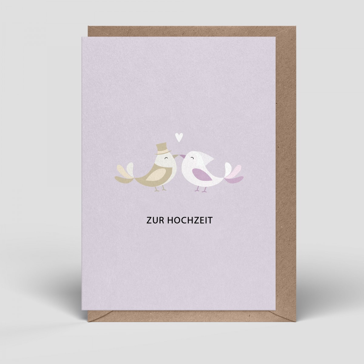 Klappkarte - Hochzeitskarte - Vogel Brautpaar - Nr. 259 - Naturbedacht
