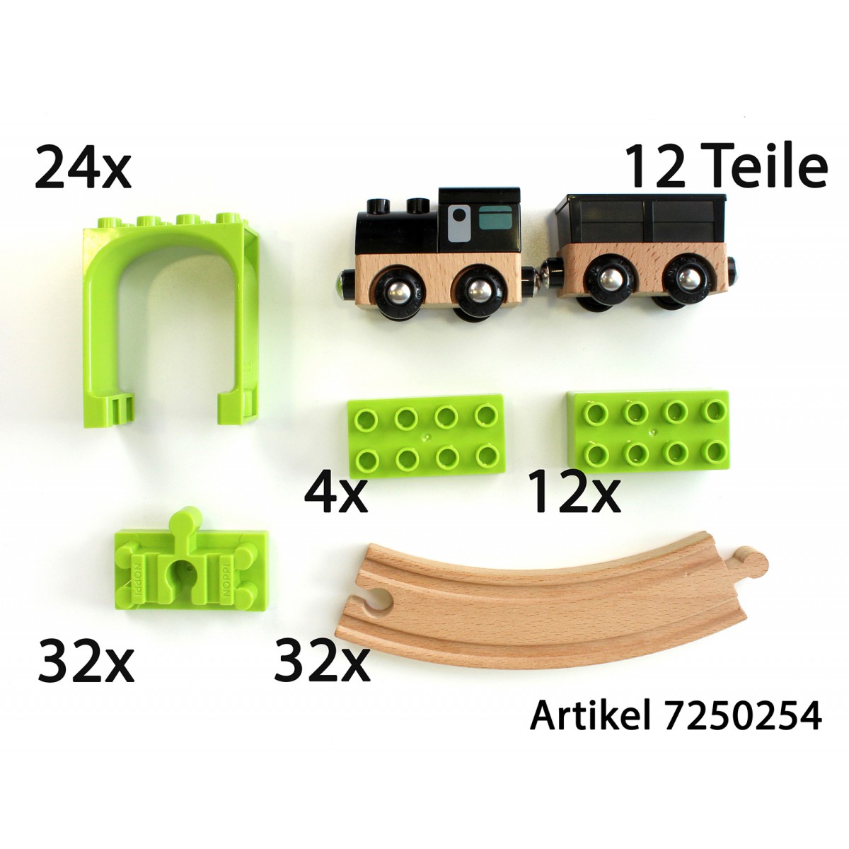 Noppi Eisenbahn Bundle - Bau die Helix-Spirale mit 4 Etagen über 80 Teile. Von Neue Freunde
