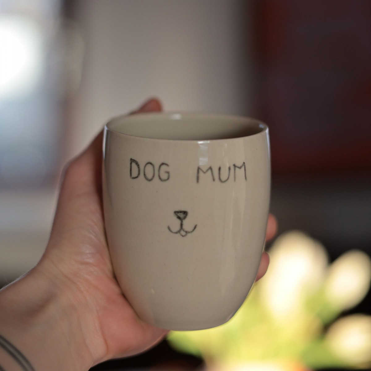 Dog Mum Keramikbecher handgemacht | 280 ml | Becher für Katzenliebhaber | Minimalistischer Handmade Mug
