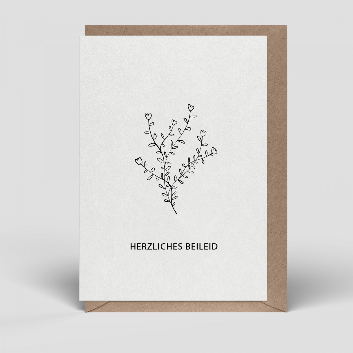 Klappkarte - Trauerkarte - Herzliches Beileid - Nr. 264 - Naturbedacht