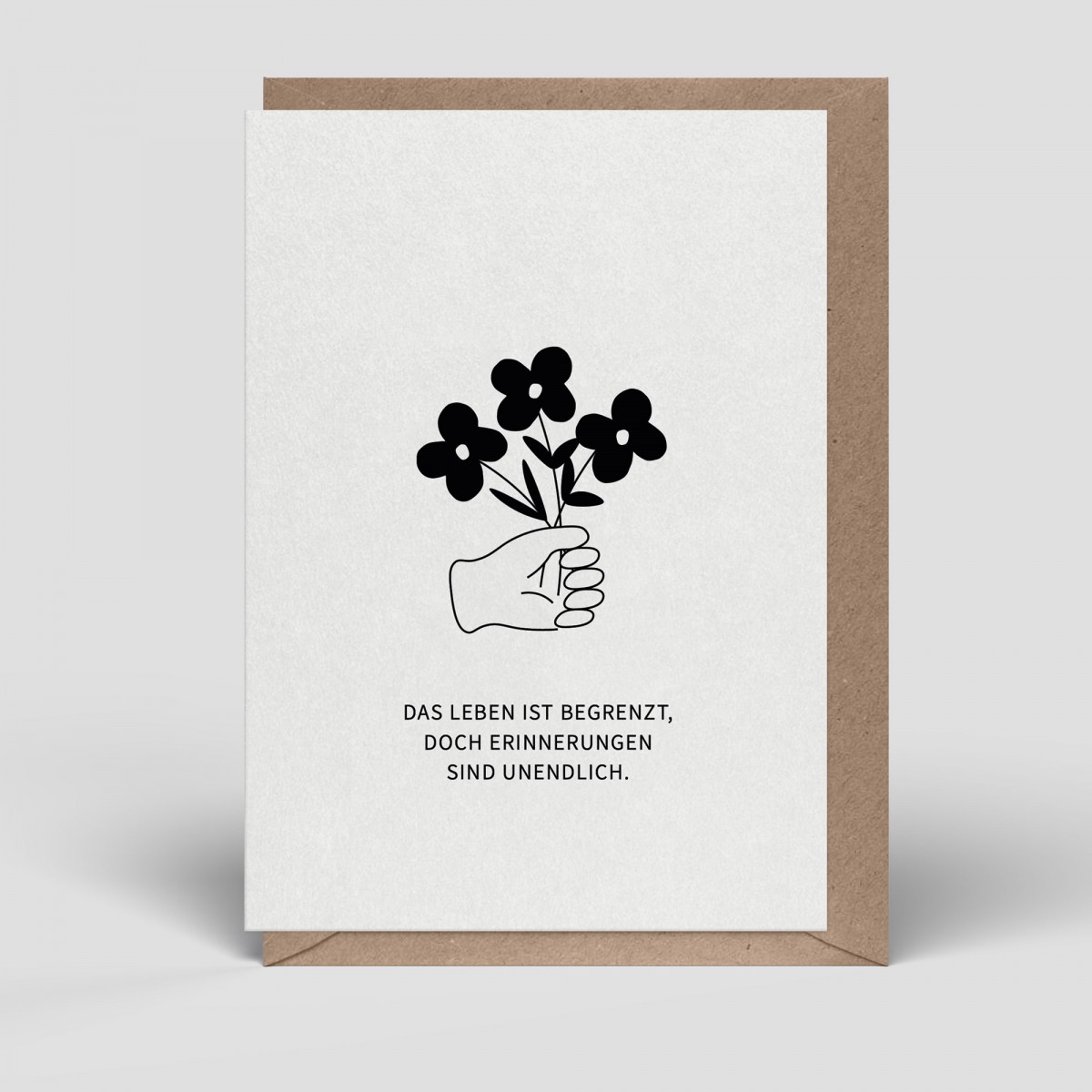 Klappkarte - Trauerkarte - Blumen - Nr. 267 - Naturbedacht