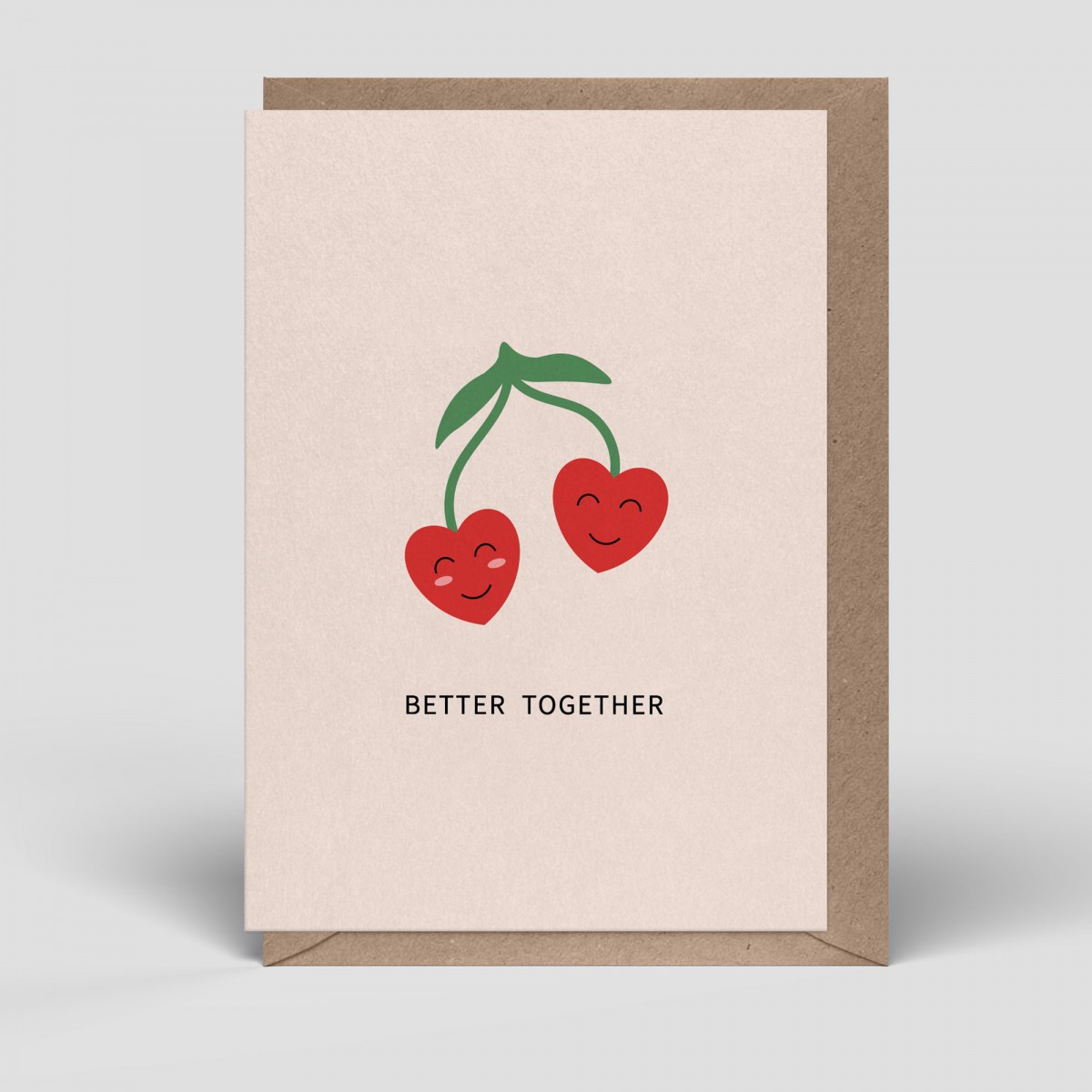 Klappkarte - Karte Liebe - Kirschpärchen - Nr. 286 - Naturbedacht