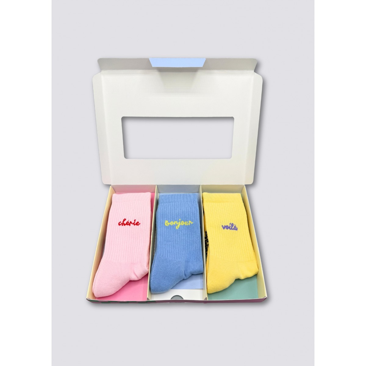 3-PACK SOCKEN CHÉRIE, BONJOUR, VOILÀ - No Bad Days Club