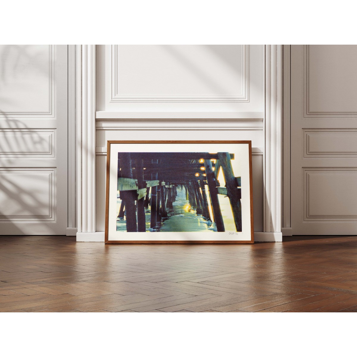 A4 - Filmfotografie Risoprint - Motiv: Strand Pier Sonnenuntergang - Vitja Photo Prints