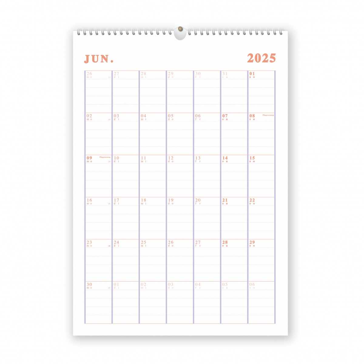 KALENDER 2025 in DIN A3 (Peach) - SANS.